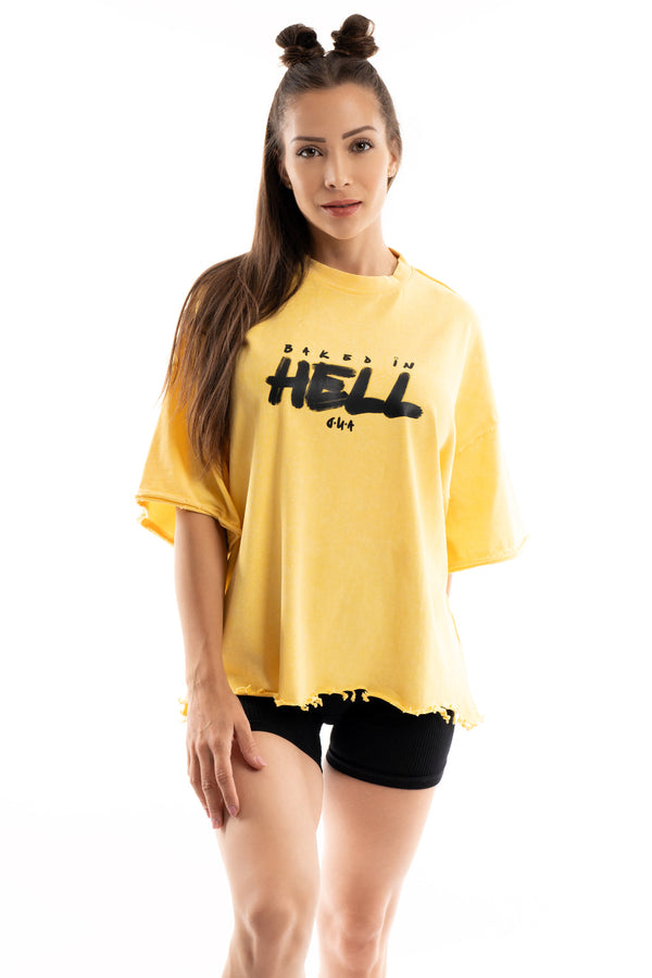 DNA Unisex Oversize Crop T-Shirt HELL